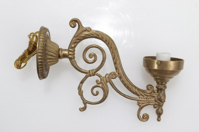 Image 3 of lot 2 Pair French Style Gilt Bronze/Brass Sconces