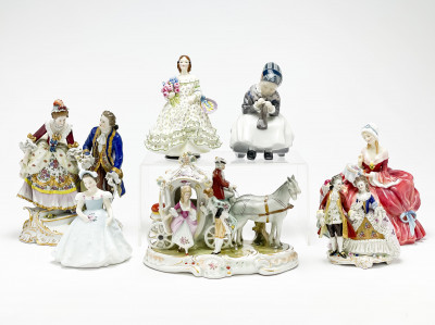 Image for Lot Group of 7 English and Continental Porcelain Figures