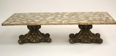 Image for Lot Rococo Style Gilt Composition Coffee Table