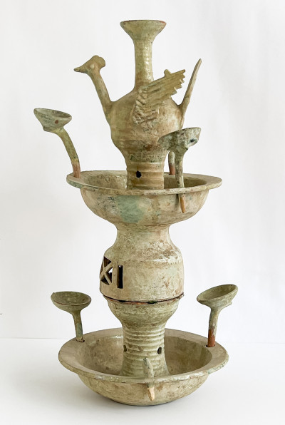 Chinese Green Glazed Pottery Lamp