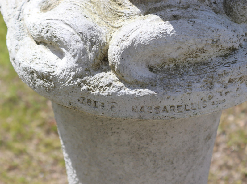 Pair of Massarelli Koi Fish on Stand cast stone