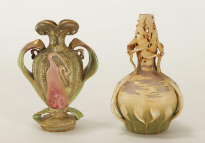 Image for Lot Two Amphora Pottery Cabinet Vases