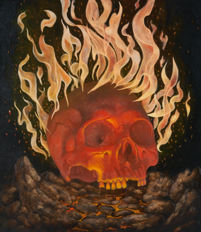 Image for Lot Scott Holloway - Untitled (Flaming skull)