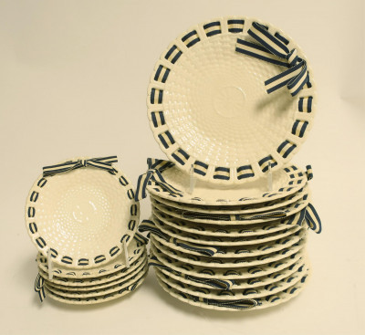 Image 1 of lot 16 Cream Color Ceramic Plates