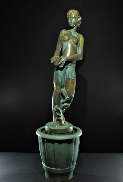 Image for Lot Fulper Ceramic Art Figural Deco Fountain