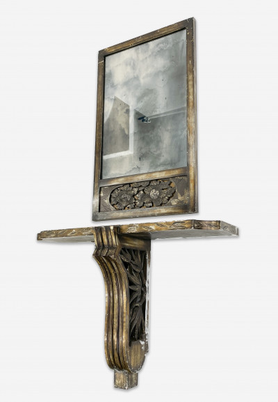 Image for Lot James Mont, console table with mirror