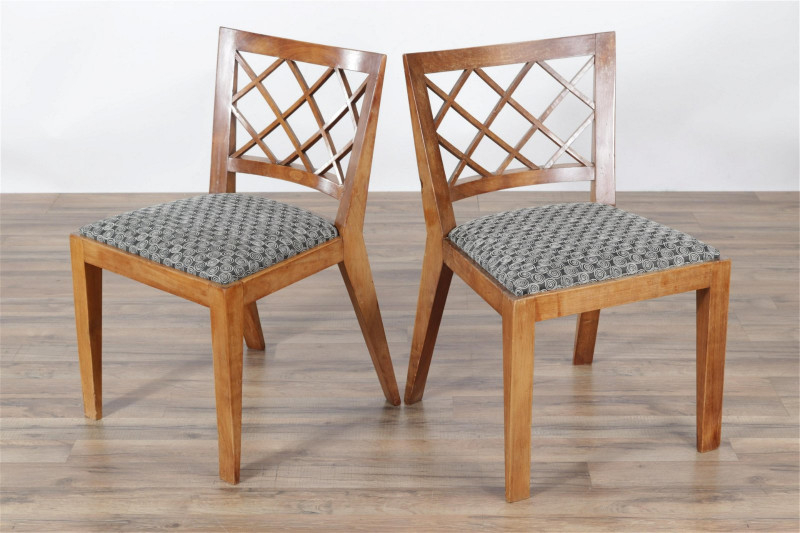 Image 6 of lot 4 French Mid Century Modern Fruitwood Side Chairs
