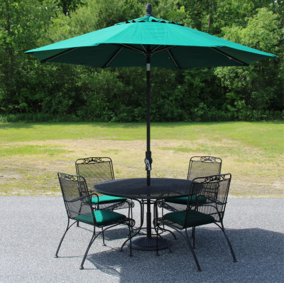 Title Woodard Style Outdoor Dining Table and Chairs / Artist