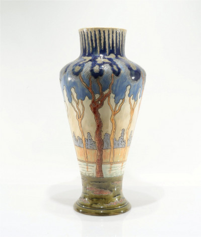 Title Continental Arts & Crafts Ceramic Vase, 19/20th C. / Artist
