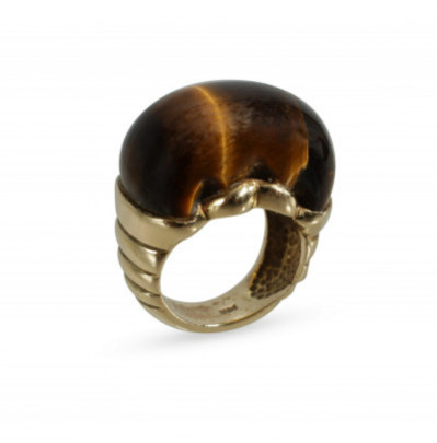 Image for Lot 14K Yellow Gold & Tiger's Eye Ring