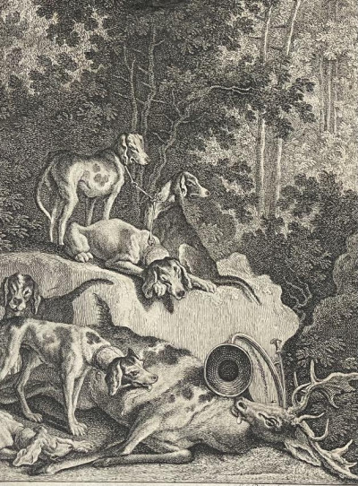 Image for Lot J. RIDINGER Engraving 'Deutsche Jagt Hunde ' Dogs