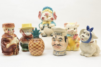 Image for Lot 7 Pottery Cookie Jars incl  Roseville