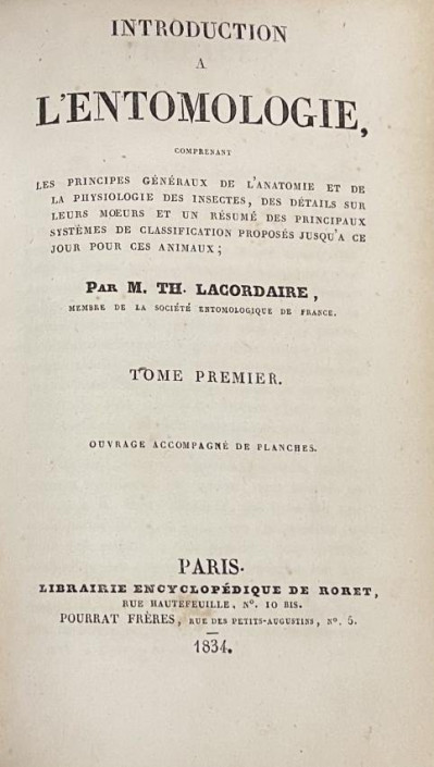 Image 3 of lot [NAT. HIST.] Introduction a l&apos;entomologie 2vol 1834-8