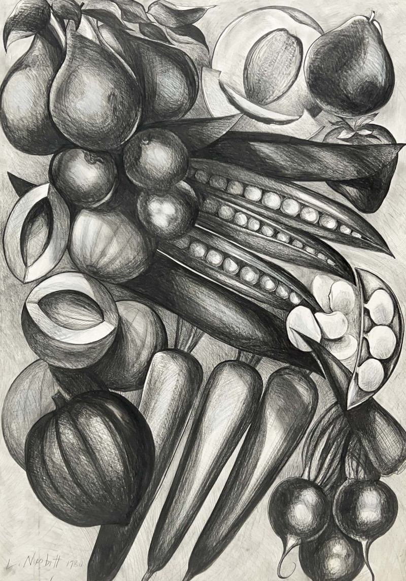 Lowell Nesbitt - Untitled (Still Life with Acorn Squash, Radishes, and Carrots)