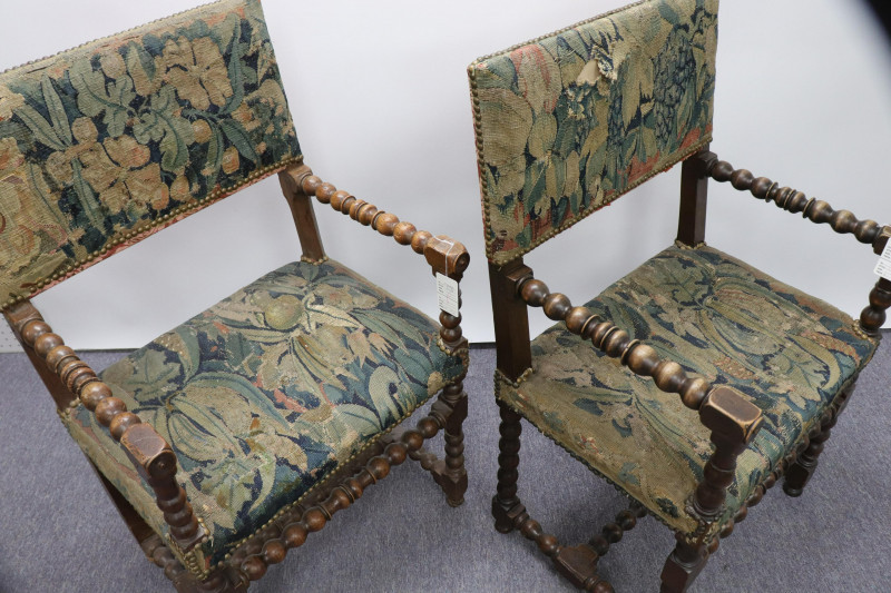 Image 3 of lot 4 Chairs; English Baroque Cherry &amp; Beechwood