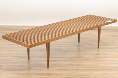 Image for Lot Nelson Style Wood Bench