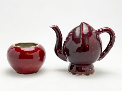 Image for Lot Two Chinese Copper Red Glazed Vessels