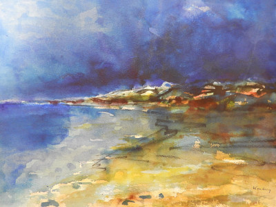 Image for Lot Pawel Kontny - Abstract Coastline Watercolor II