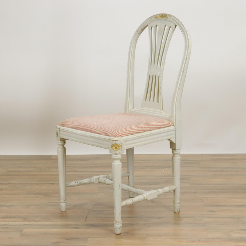 Image 4 of lot 4 Gustavian Style Balloon Back Dining Chairs