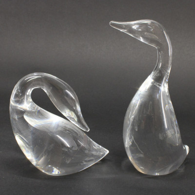 Image 5 of lot 11 Steuben Clear Glass Paperweights & Vase