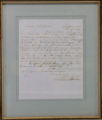 Image for Lot 1848 Martin Van Buren Letter to Mrs. Butler