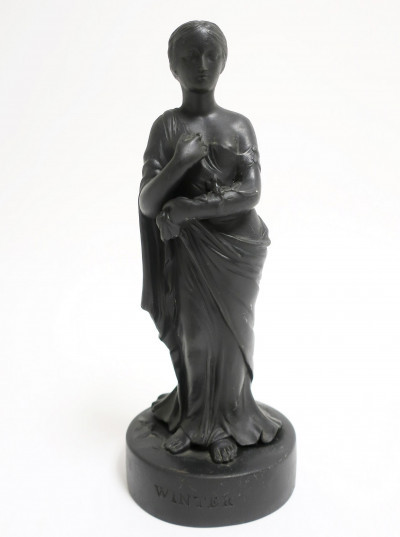 Image for Lot Wedgwood Basalt Figure of &apos;Winter&apos;