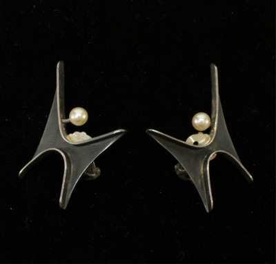 Image for Lot Ed Wiener Modernist Earrings