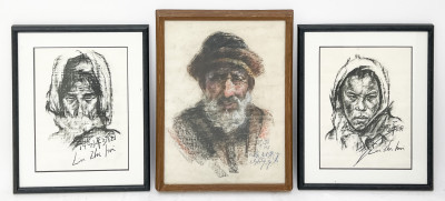 Image for Lot Unknown Artist - 3 Portraits on Paper