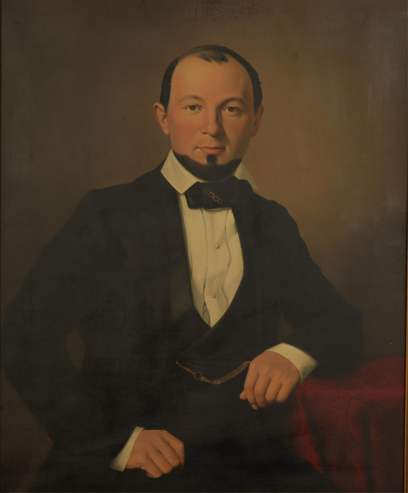 Image 2 of lot 19th C. Portrait of Mr. Brown, oil on canvas