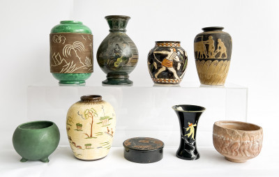 Image for Lot Assortment of Pottery and Glass Vessels