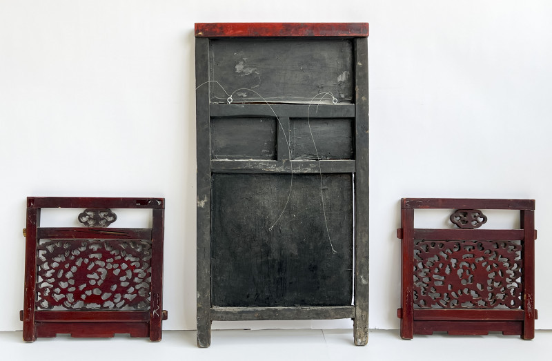 Image 6 of lot 3 Chinese Gilt and Red Lacquered Architectural Elements