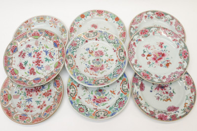Image for Lot Collection of 9 Chinese Export Plates