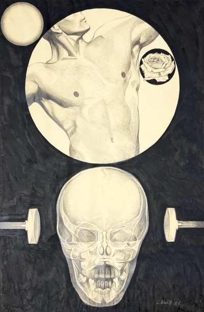 Lowell Nesbitt - Untitled (Man and Skull)