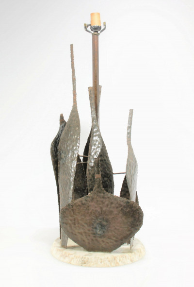 Image for Lot Attr. Marcello Fantoni - Brutalist Metal Vase Lamp