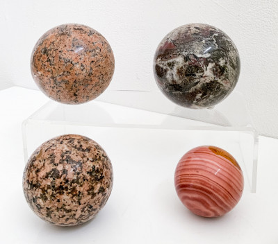 Polished Stone Spheres, Group of 8