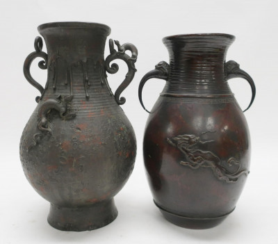 Image for Lot Two Japanese Bronze Vases