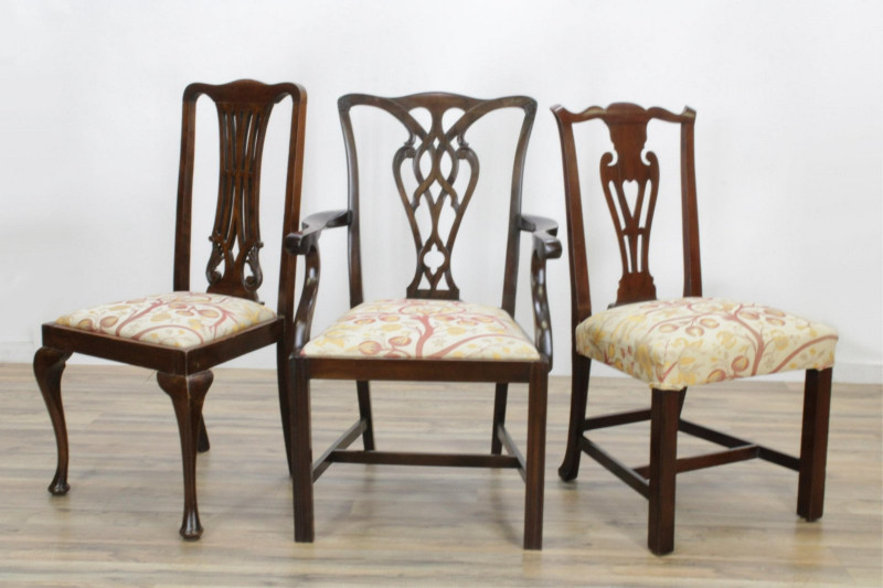 Image 1 of lot 3 Chairs; Chippendale, Georgian Styles