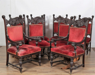 Image for Lot 8 Horner Style Mahogany Dining Chairs, 19th C.