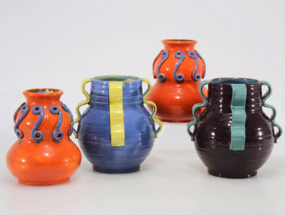 Image for Lot Two Near Pairs Stangl Tropical Ware Vases, c. 1930