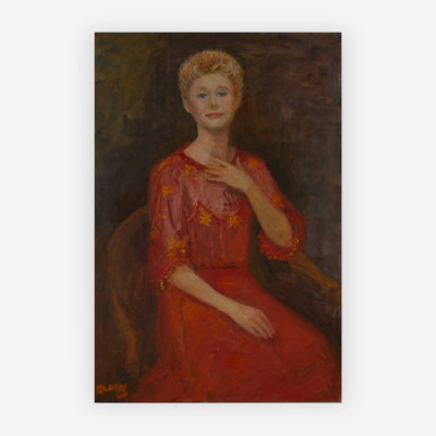 Image for Lot Arbit Blatas - Portrait of a woman in red