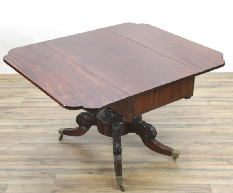 Image 5 of lot 19th C Duncan Phyfe Style Dropleaf Table