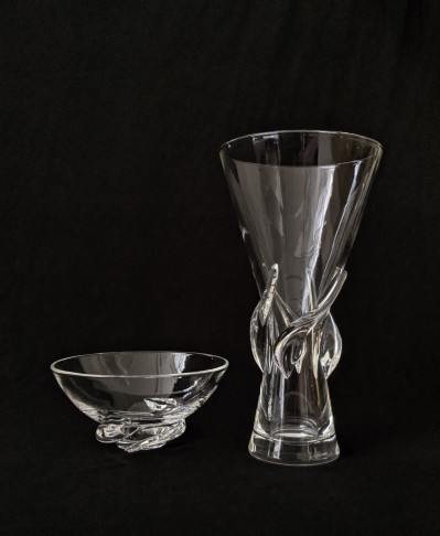 Steuben Glass - Group of two pieces, one vase and a Dish