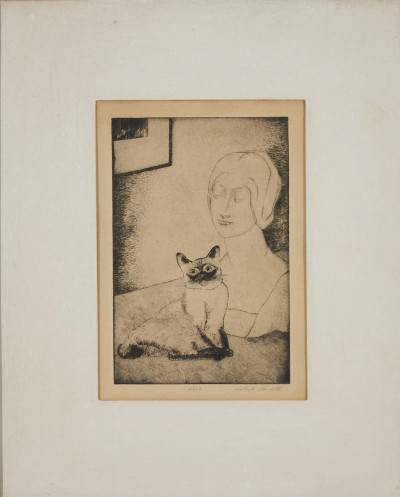 Robert Fanelli  - Group, two (2) Siamese cats