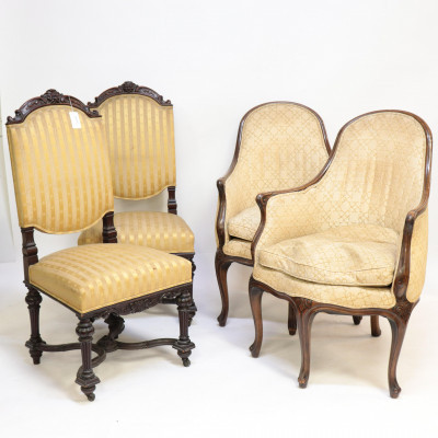 Image for Lot 2 Pair Upholstered Chairs