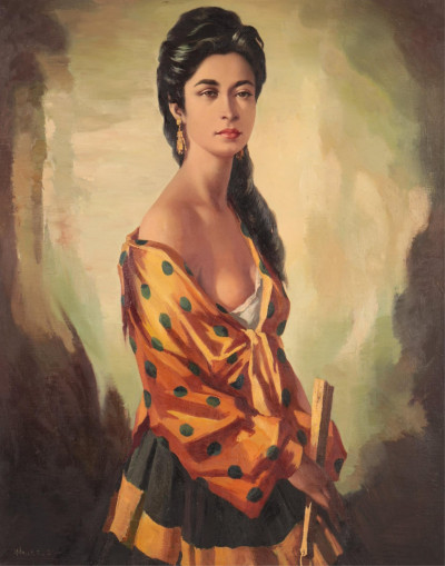 Image for Lot Domingo Huetos - The Golden Dress with Green Dots