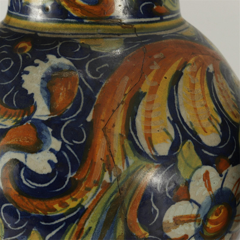 Image 7 of lot 2 Italian Majolica Vases as Table Lamps