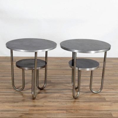 Image for Lot Near Pair Wolfgang Hoffmann Art Deco Side Tables