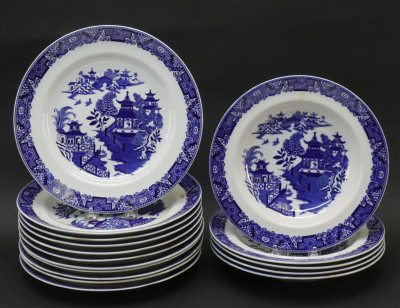Image for Lot Royal Worcester Blue Willow Porcelains