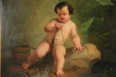 Image for Lot PL Delaval &apos;The Young Fisherman&apos; C1850 O/C