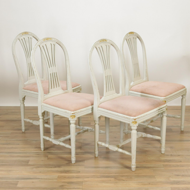 Image 1 of lot 4 Gustavian Style Balloon Back Dining Chairs